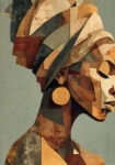 Πίνακας σε Καμβά AFROCENTRIC WOMAN ANGULAR PROFILE