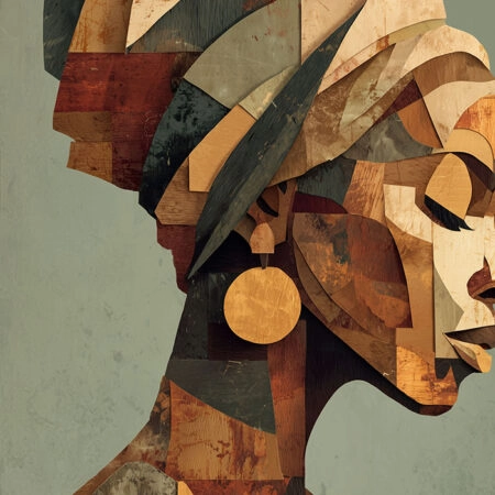 Πίνακας σε Καμβά AFROCENTRIC WOMAN ANGULAR PROFILE -  Sticky 5