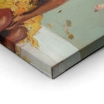 Πίνακας σε Καμβά AFROCENTRIC WOMAN FLOWERS BRUSH STROKES GREEN