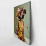 Πίνακας σε Καμβά AFROCENTRIC WOMAN FLOWERS BRUSH STROKES GREEN