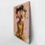 Πίνακας σε Καμβά AFROCENTRIC WOMAN FLOWERS BRUSH STROKES PINK