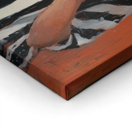 Πίνακας σε Καμβά AFROCENTRIC WOMAN HIDING BEHIND BOOK ORANGE -  Sticky 2