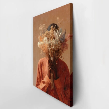 Πίνακας σε Καμβά AFROCENTRIC WOMAN HIDING BEHIND BOUQUET -  Sticky 3
