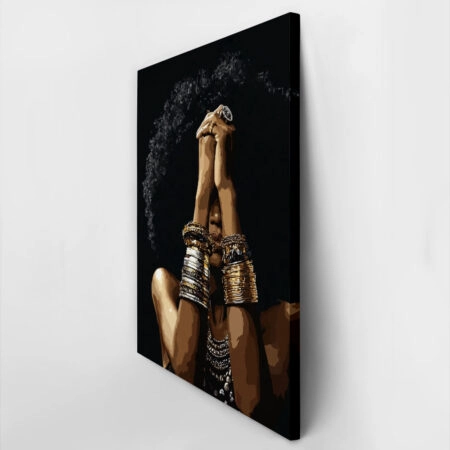 Πίνακας σε Καμβά AFROCENTRIC WOMAN HIDING BEHIND HANDS -  Sticky 3