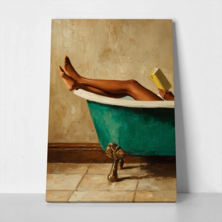 Πίνακας σε Καμβά AFROCENTRIC WOMAN IN BATHTUB