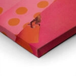 Πίνακας σε Καμβά AFROCENTRIC WOMAN IN PINK DOTTED DRESS