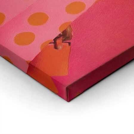 Πίνακας σε Καμβά AFROCENTRIC WOMAN IN PINK DOTTED DRESS -  Sticky 2