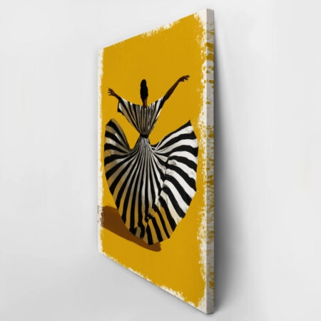 Πίνακας σε Καμβά AFROCENTRIC WOMAN IN ZEBRA DRESS DANCING -  Sticky 3