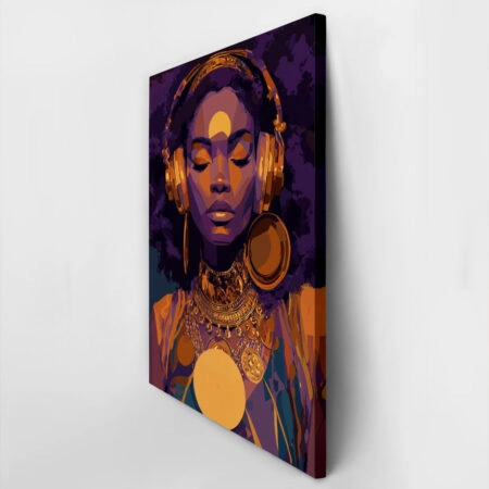 Πίνακας σε Καμβά AFROCENTRIC WOMAN LISTENING TO MUSIC -  Sticky 3