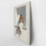 Πίνακας σε Καμβά AFROCENTRIC WOMAN READING WHITE