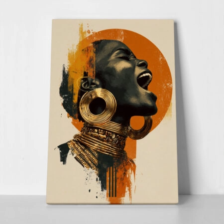 Πίνακας σε Καμβά AFROCENTRIC WOMAN SCREAMING - 