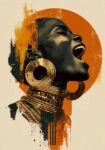 Πίνακας σε Καμβά AFROCENTRIC WOMAN SCREAMING