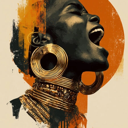 Πίνακας σε Καμβά AFROCENTRIC WOMAN SCREAMING -  Sticky 5