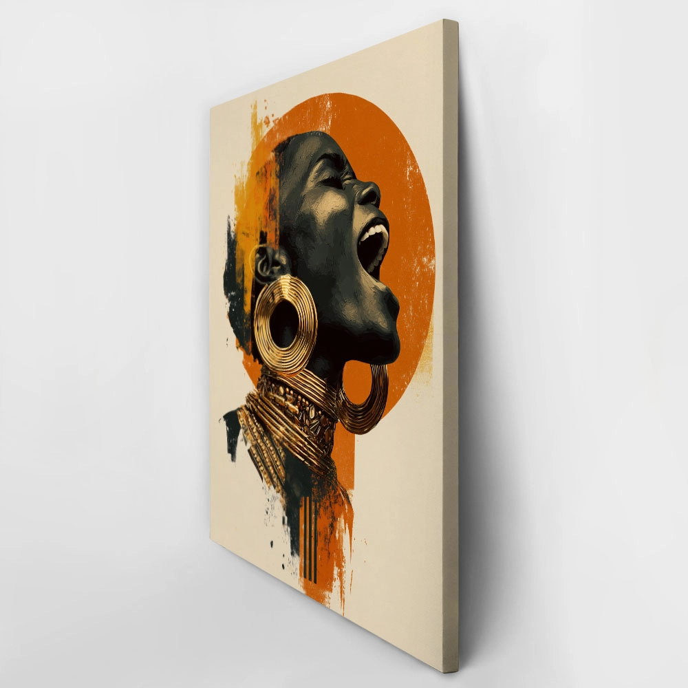 Πίνακας σε Καμβά AFROCENTRIC WOMAN SCREAMING