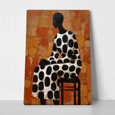 Πίνακας σε Καμβά AFROCENTRIC WOMAN SITTING BROWN