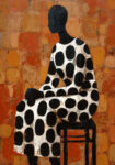 Πίνακας σε Καμβά AFROCENTRIC WOMAN SITTING BROWN