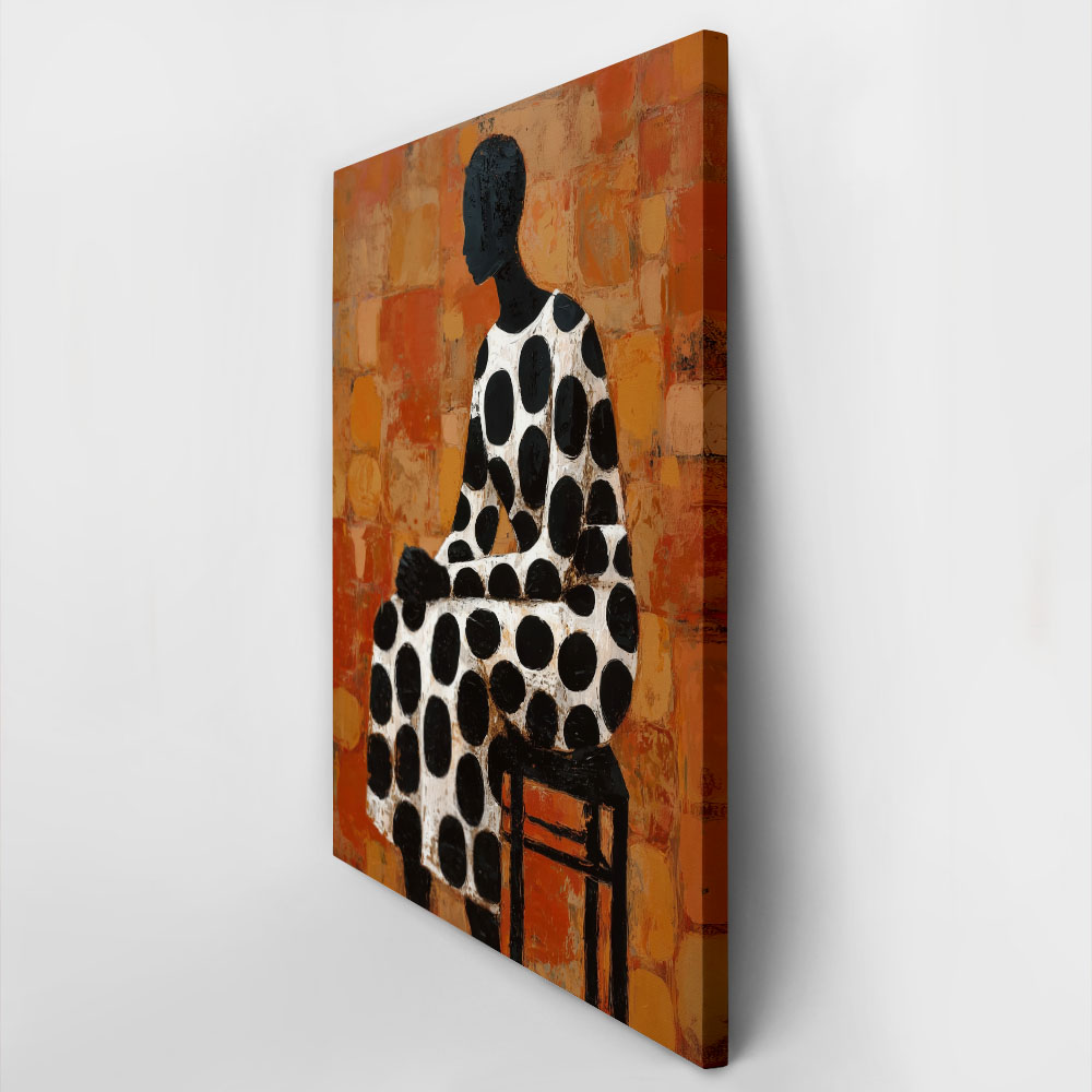 Πίνακας σε Καμβά AFROCENTRIC WOMAN SITTING BROWN