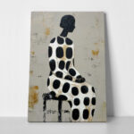 Πίνακας σε Καμβά AFROCENTRIC WOMAN SITTING GRAY
