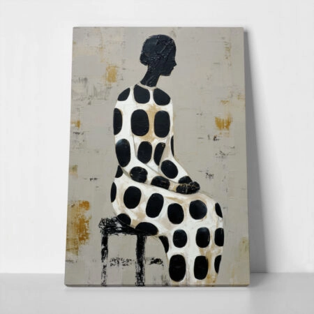 Πίνακας σε Καμβά AFROCENTRIC WOMAN SITTING GRAY