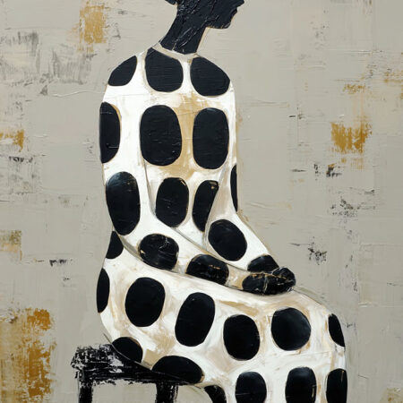 Πίνακας σε Καμβά AFROCENTRIC WOMAN SITTING GRAY -  Sticky 5
