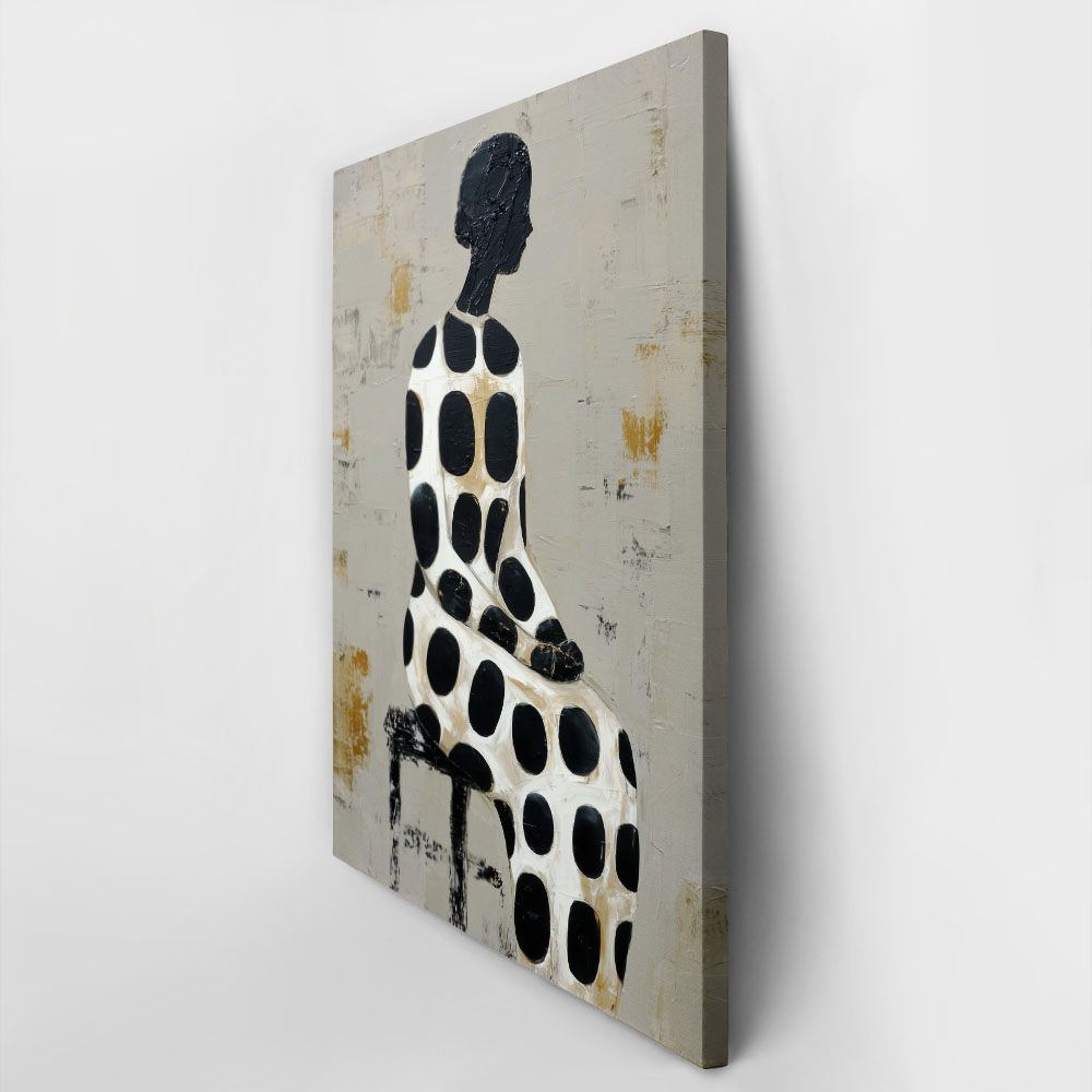 Πίνακας σε Καμβά AFROCENTRIC WOMAN SITTING GRAY