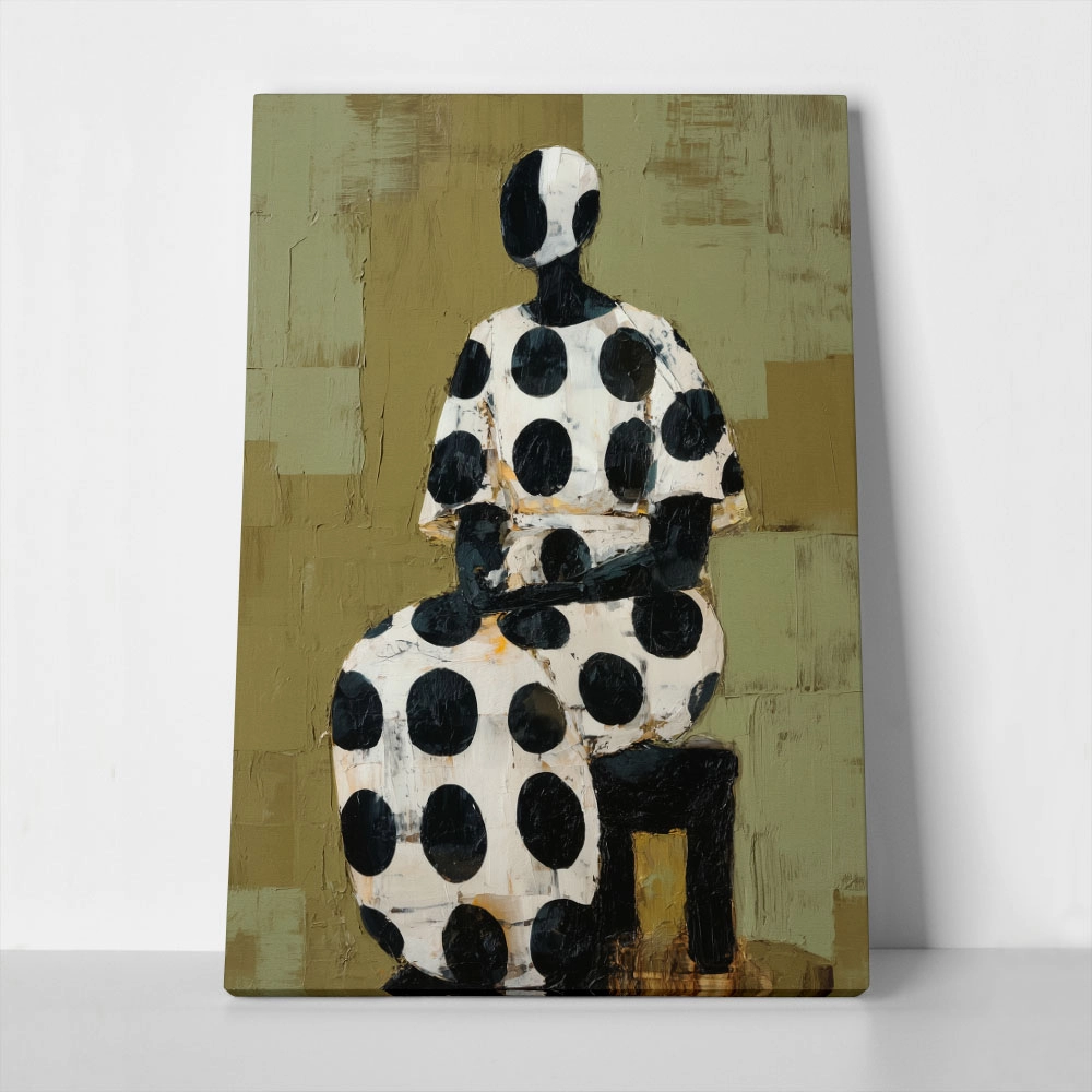 Πίνακας σε Καμβά AFROCENTRIC WOMAN SITTING GREEN
