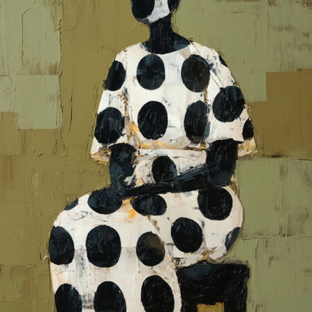 Πίνακας σε Καμβά AFROCENTRIC WOMAN SITTING GREEN -  Sticky 5