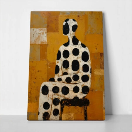 Πίνακας σε Καμβά AFROCENTRIC WOMAN SITTING ORANGE