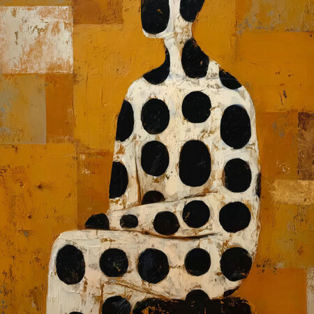 Πίνακας σε Καμβά AFROCENTRIC WOMAN SITTING ORANGE -  Sticky 5