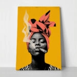 Πίνακας σε Καμβά AFROCENTRIC WOMAN SMOKING