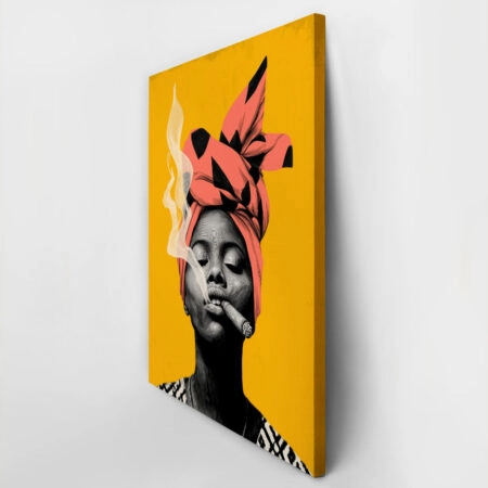 Πίνακας σε Καμβά AFROCENTRIC WOMAN SMOKING -  Sticky 3