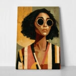 Πίνακας σε Καμβά AFROCENTRIC WOMAN WITH GLASSES