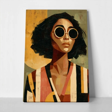 Πίνακας σε Καμβά AFROCENTRIC WOMAN WITH GLASSES