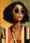 Πίνακας σε Καμβά AFROCENTRIC WOMAN WITH GLASSES