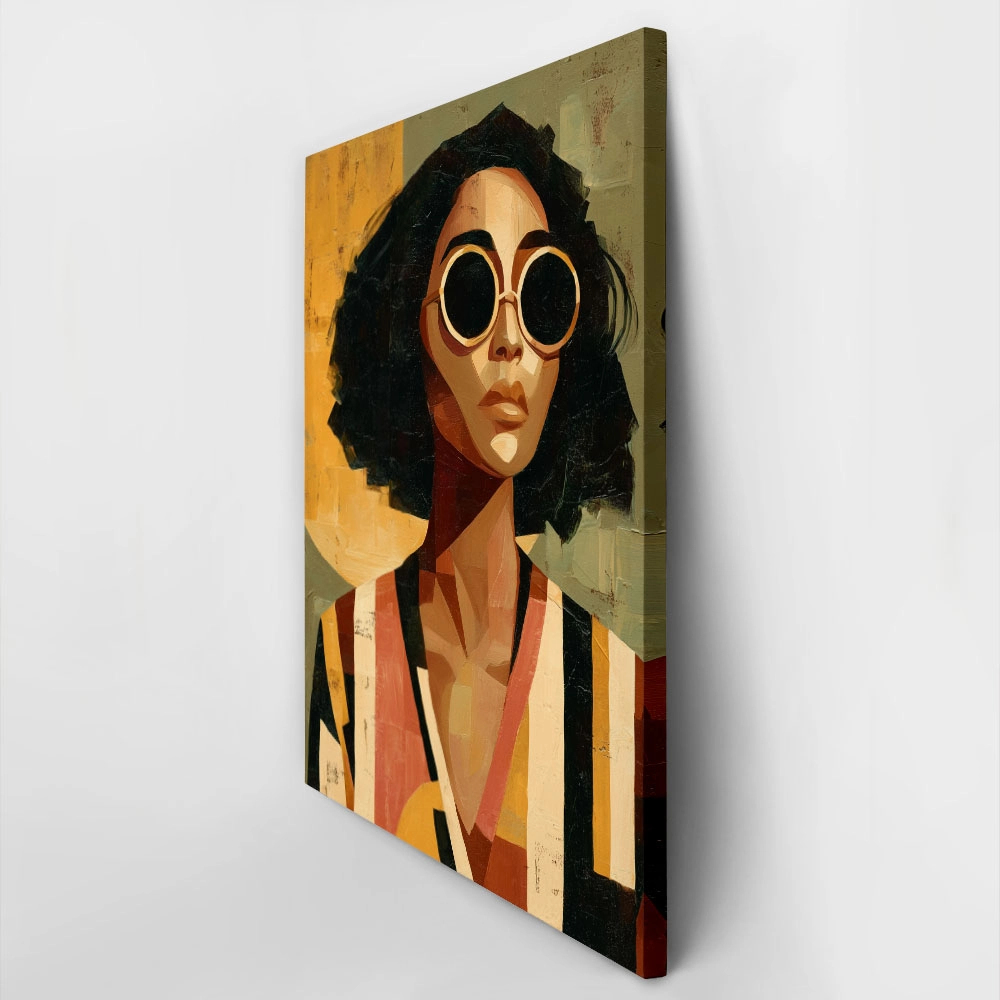 Πίνακας σε Καμβά AFROCENTRIC WOMAN WITH GLASSES