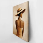 Πίνακας σε Καμβά AFROCENTRIC WOMAN WITH HAT BEIGE