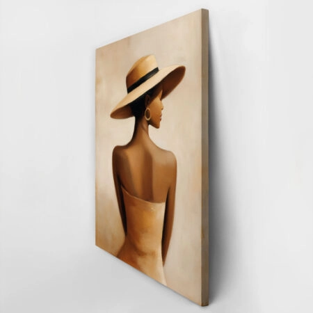 Πίνακας σε Καμβά AFROCENTRIC WOMAN WITH HAT BEIGE -  Sticky 3