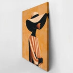 Πίνακας σε Καμβά AFROCENTRIC WOMAN WITH HAT ORANGE