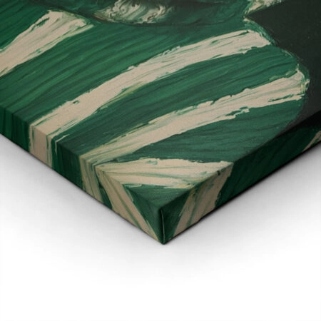 Πίνακας σε Καμβά AFROCENTRIC WOMAN WITH STRIPED SWEATER GREEN -  Sticky 2