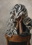 Πίνακας σε Καμβά AFROCENTRIC WOMAN ZEBRA COWL