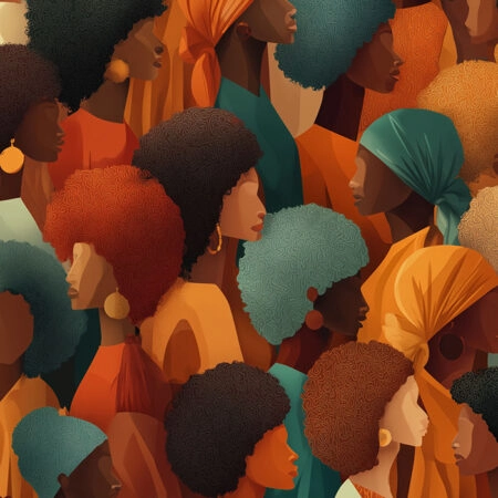 Πίνακας σε Καμβά AFROCENTRIC WOMEN PROFILES -  Sticky 5