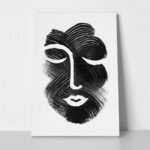 Πίνακας σε Καμβά BOHO BLACK & WHITE ABSTRACT FACE