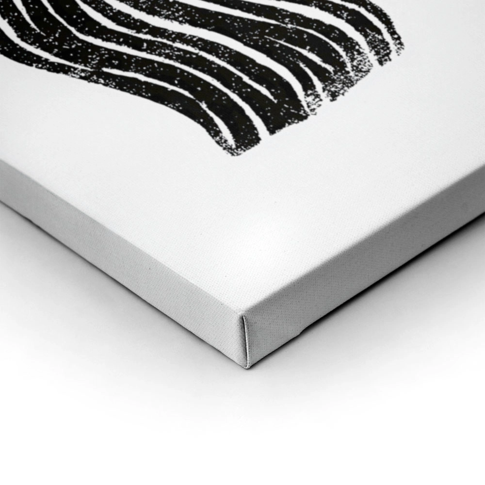 Πίνακας σε Καμβά BOHO BLACK & WHITE ABSTRACT WOMAN FACE