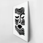 Πίνακας σε Καμβά BOHO BLACK & WHITE ABSTRACT WOMAN FACE
