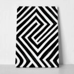 Πίνακας σε Καμβά BOHO BLACK & WHITE ANGULAR STRIPES