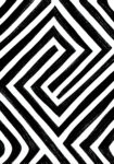 Πίνακας σε Καμβά BOHO BLACK & WHITE ANGULAR STRIPES