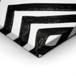 Πίνακας σε Καμβά BOHO BLACK & WHITE ANGULAR STRIPES