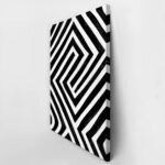 Πίνακας σε Καμβά BOHO BLACK & WHITE ANGULAR STRIPES