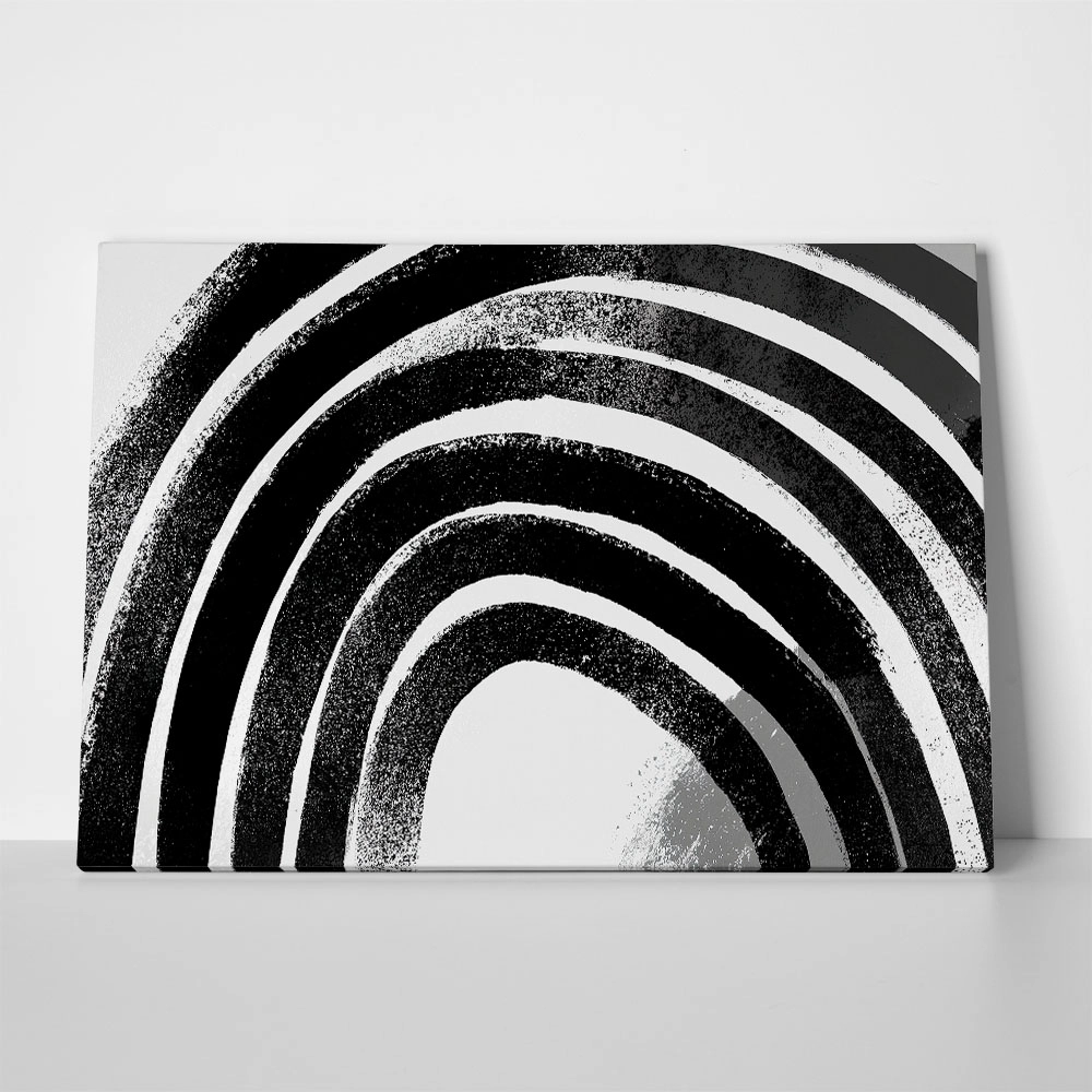 Πίνακας σε Καμβά BOHO BLACK & WHITE ARCHED LINES