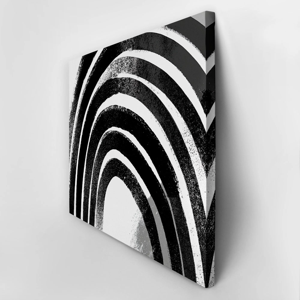 Πίνακας σε Καμβά BOHO BLACK & WHITE ARCHED LINES